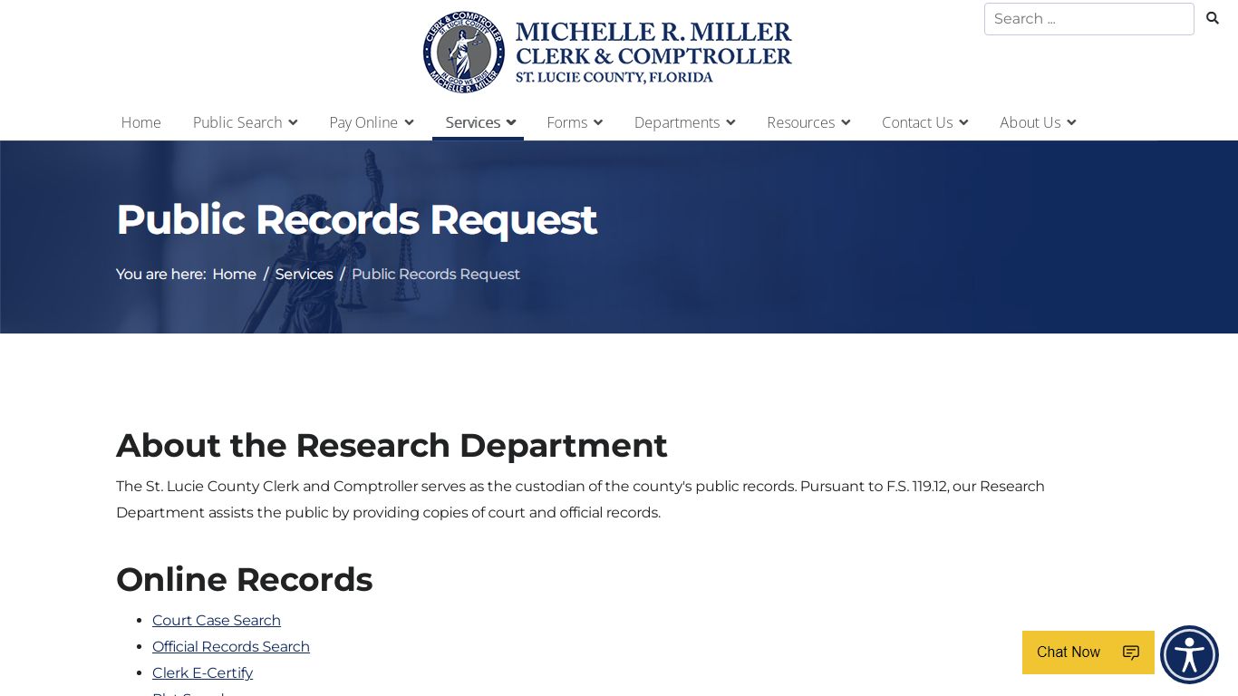 Public Records Request - St. Lucie Clerk